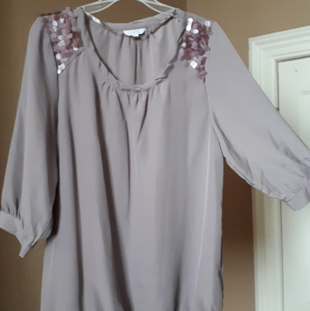 Alfred Sung top with sequins